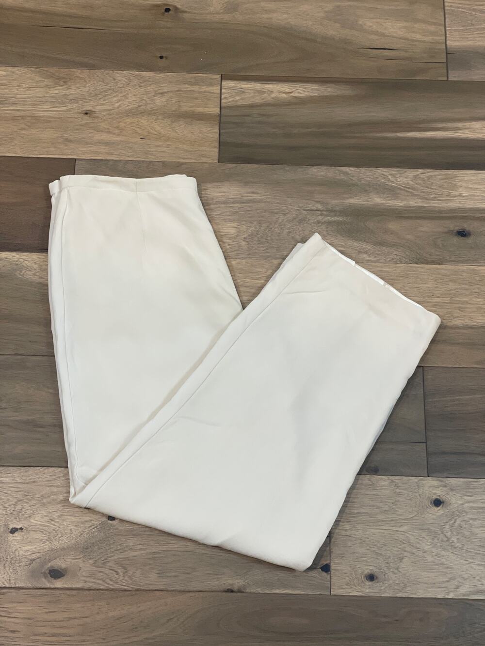 Talbots Vintage Cream Pure Silk Wide‑Leg Pants Fully Lined Size 12